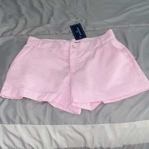 Lauren James Pink Seersucker Shorts